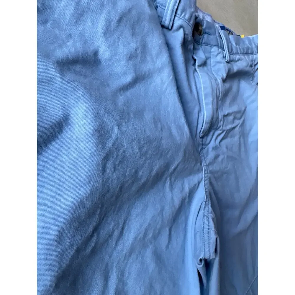 Polo Ralph Lauren Mens 33 Light Blue Cotton Chino Shorts 9 Inseam